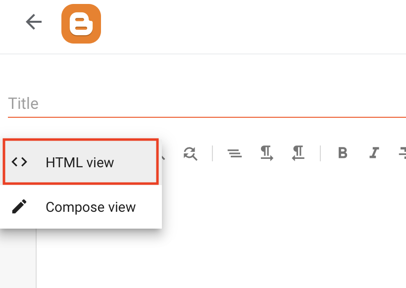 Blogger - HTML view option